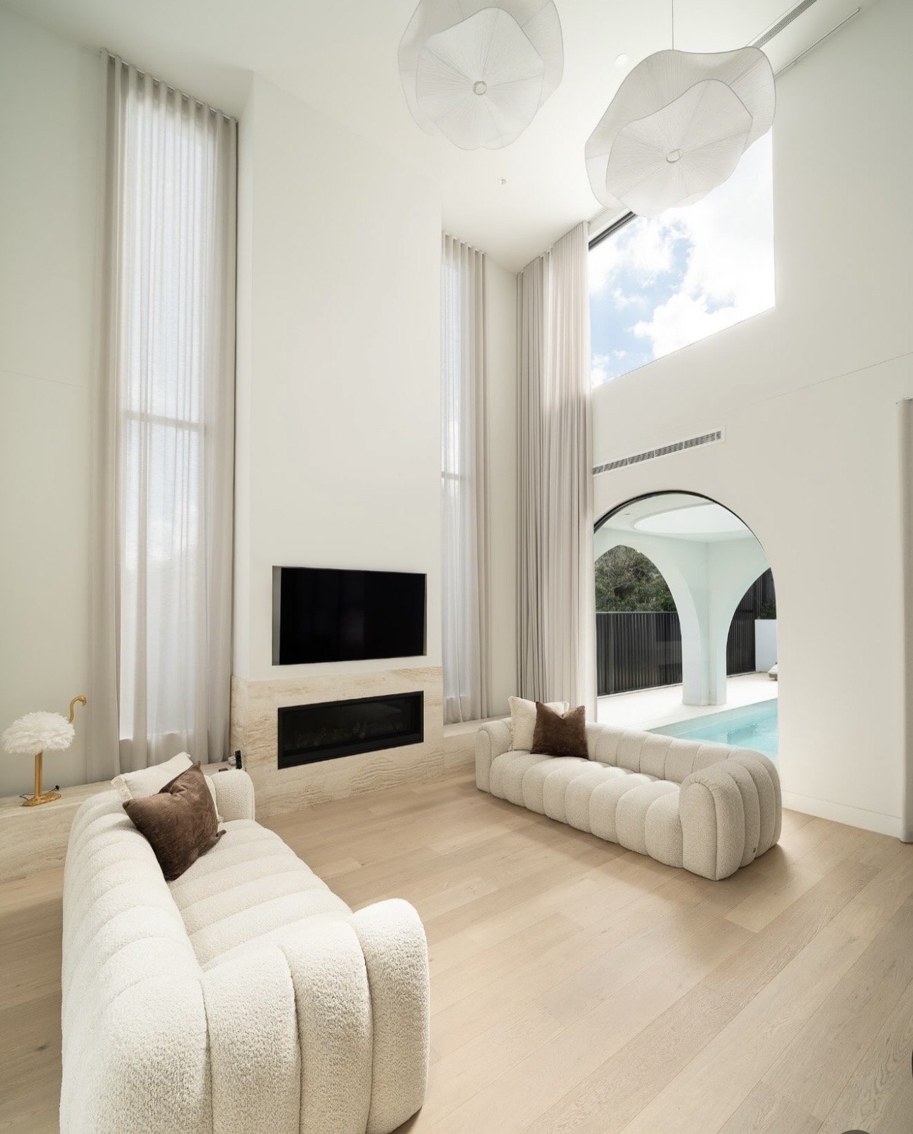 Close view of the sheer curtains in the Baulkham Hills home